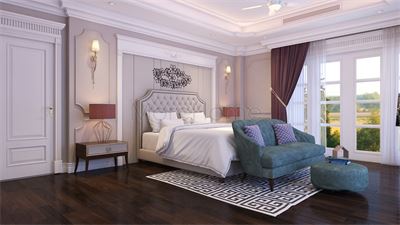Thiết kế phòng ngủ 5 sao phong cách hoàng gia