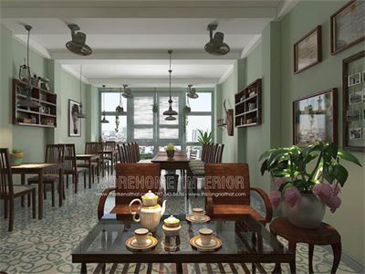 Nội thất nhà hàng homestay vintage Tôn Thất Tùng đẹp