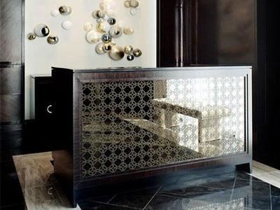 Quầy lễ tân gỗ đẹp cho khách sạn 3 sao hiện đại
