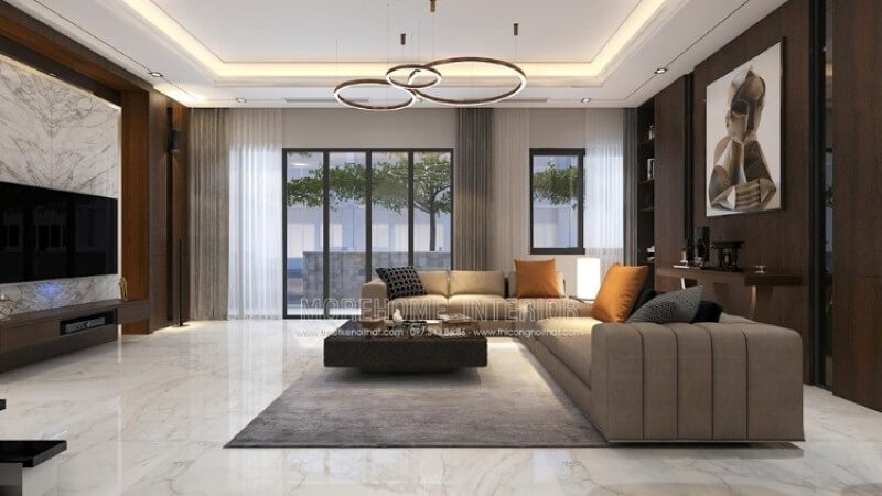 Thiết kế nội thất phòng khách đẹp, sang trọng phù hợp với không gian biệt thự, nhà ở cao cấp tại các khu đô thị. Thiết kế nội thất phòng khách chung cư