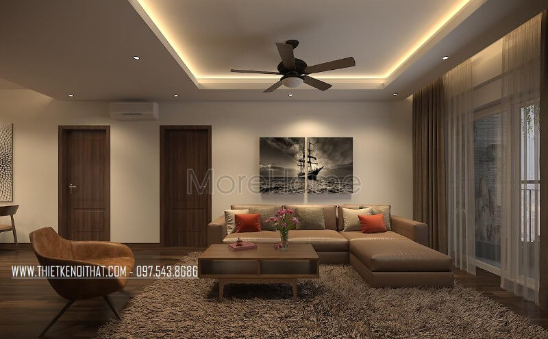 Nội thất phòng khách chung cư được thiết kế đẹp mà đơn giản Thiết kế phòng khách chung cư