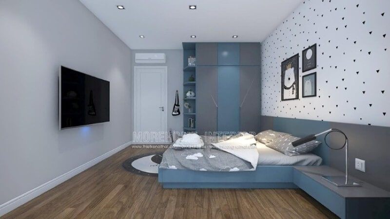 Tủ quần áo trẻ em với sắc màu đa dạng sẽ là lựa chọn ấn tượng cho phòng bé Thiết kế nội thất tại Hưng Yên