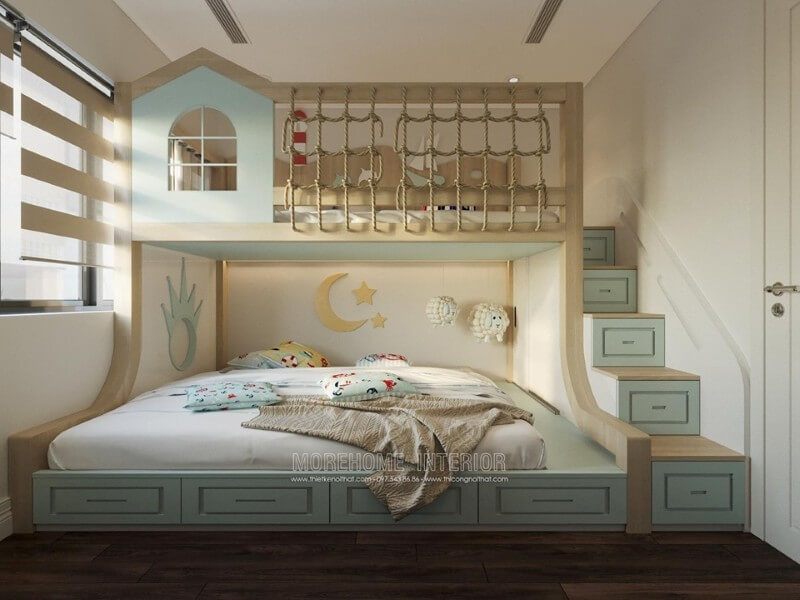 Nội thất phòng ngủ trẻ em hiện đại và độc đáo.